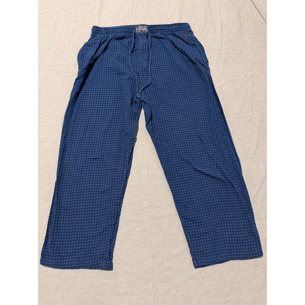 Polo Ralph Lauren Mens Sleep Pajama Lounge Pants Plaid Blue Gingham L